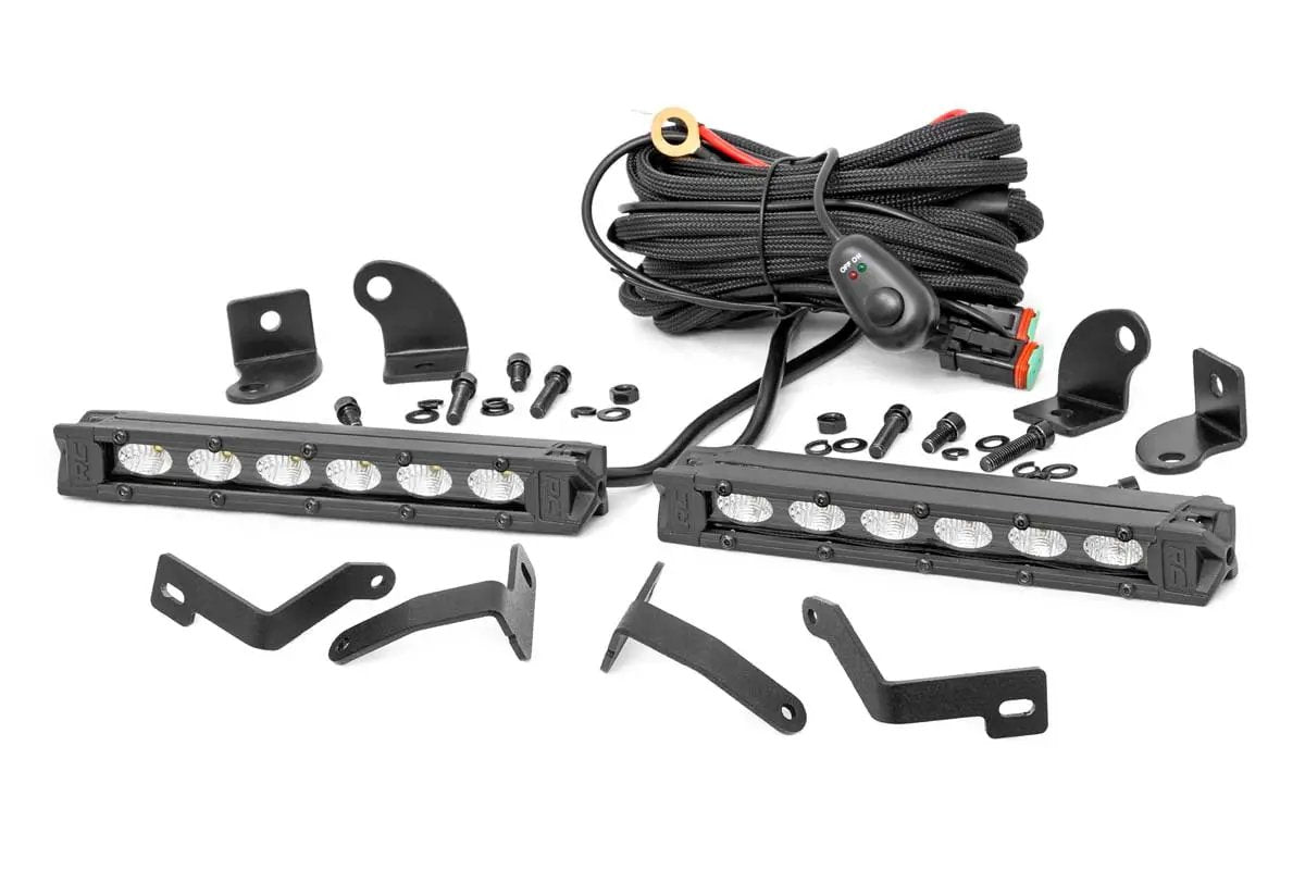 Rough Country LED Light Kit | Bumper Mount | 6" Black Slimline Pair | Ford Ranger (19-23) by Rough Country