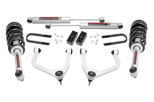 Kit de elevación de 3.5 pulgadas | Amortiguadores N3 | Ballesta trasera simple | Chevy Silverado 1500 (25-26)