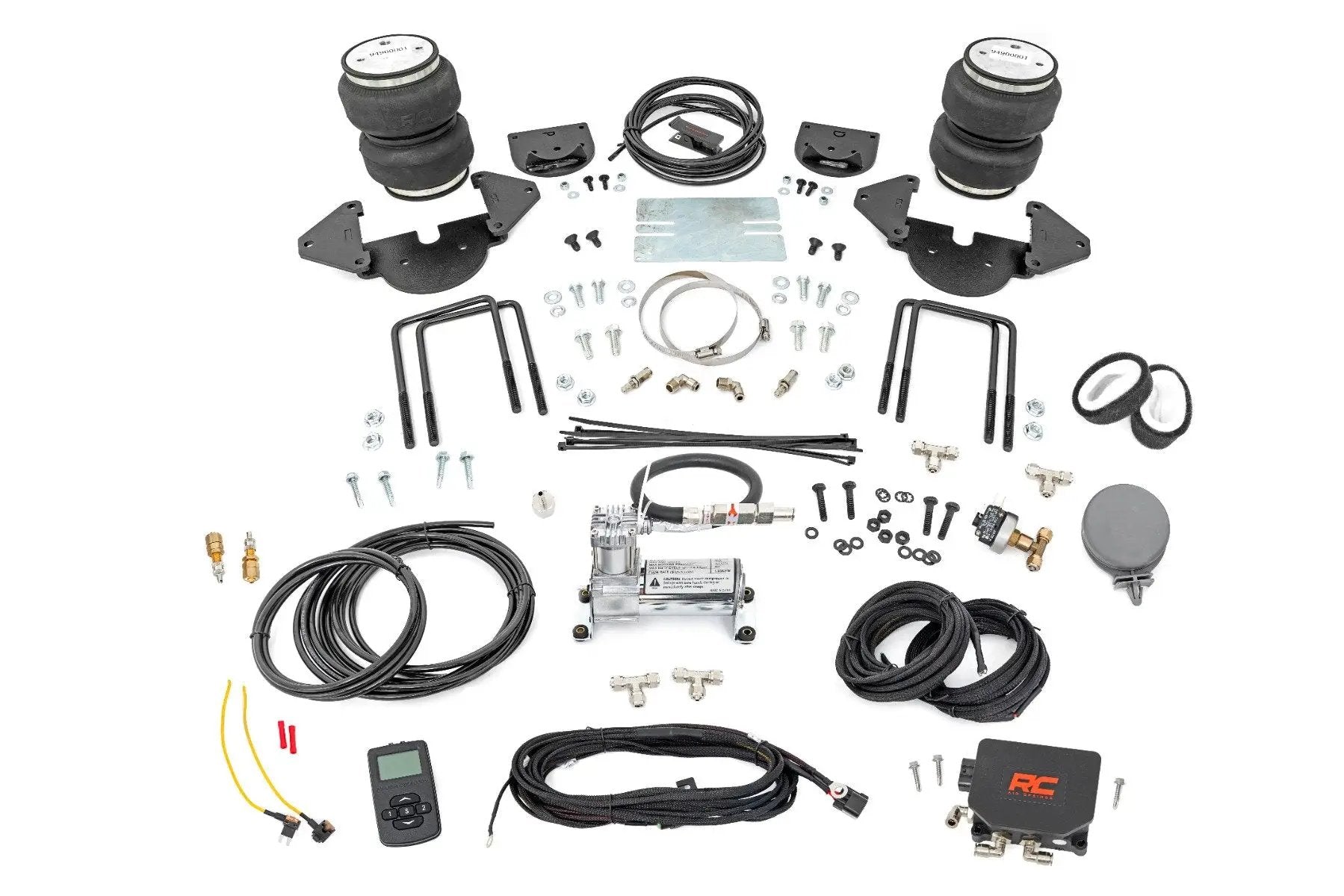 Rough Country Air Spring Kit w/compressor | Stock Height | Wireless Controller | Chevy/GMC 1500 (19-25 by Rough Country