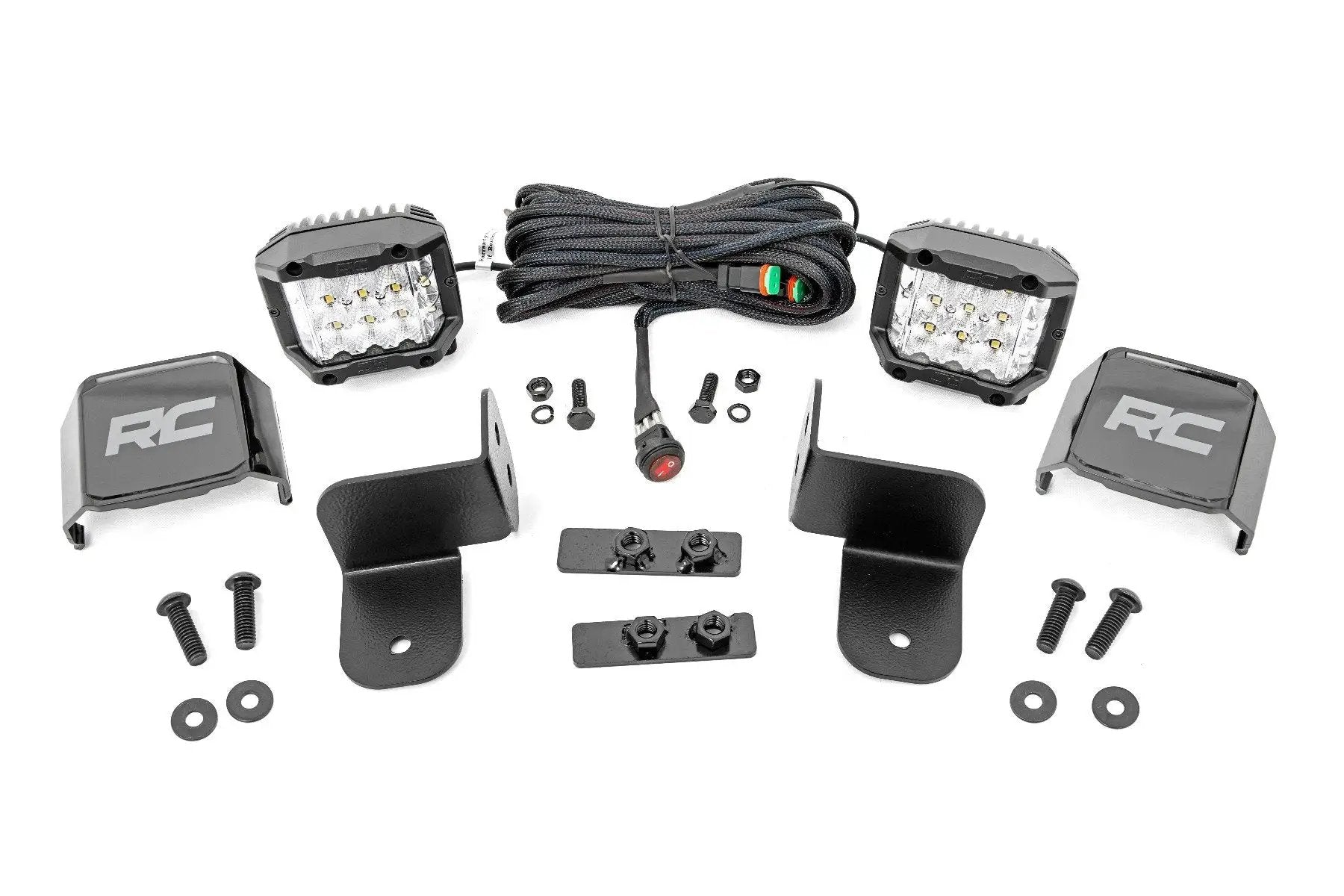 Rough Country LED Light Kit | Rear Mount | 2" Chrome Pair | Wide Angle | Polaris Ranger XP 1000 by Rough Country