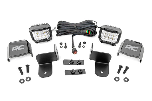 Rough Country LED Light Kit | Rear Mount | 2" Chrome Pair | Wide Angle | Polaris Ranger XP 1000