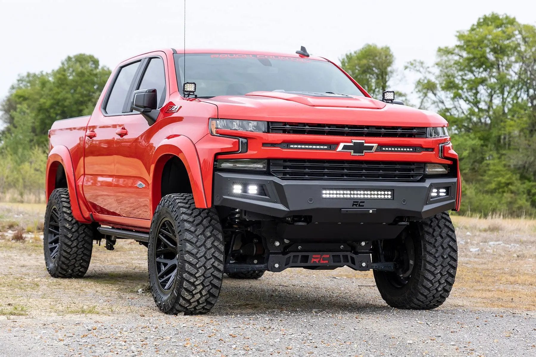 Rough Country High Clearance Front Bumper | LED Lights & Skid Plate | Chevy Silverado 1500 (19-22) by Rough Country