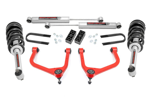 Kit de elevación de 3.5 pulgadas | Amortiguadores N3 | Ballesta trasera de una hoja | Chevy Silverado 1500 (22-24)