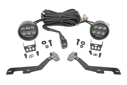 Rough Country LED Light Kit | Ditch Mount | Black Series Round | 3.5 Inch | Amber DRL | Ram 1500 (19-26) by Rough Country