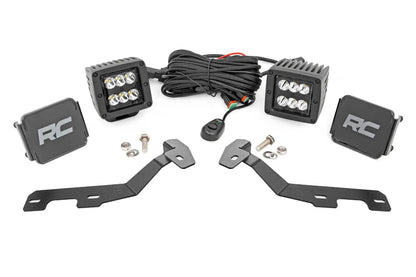 Rough Country LED Light Kit | Ditch Mount | 2" Black Pair | Spot | Ram 1500 2WD/4WD (19-26) by Rough Country