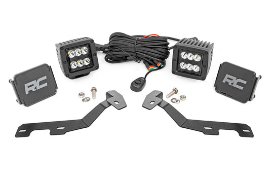 Rough Country LED Light Kit | Ditch Mount | 2" Black Pair | Spot | Ram 1500 2WD/4WD (19-26)