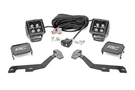 Kit de luces LED | Montaje en cofre | Par de 2" negras | DRL ámbar | Ram 1500 (19-26)
