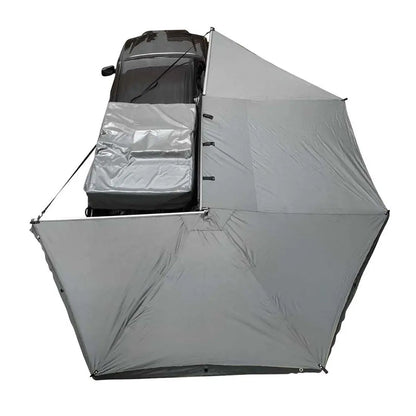 OVS HD Nomadic 270 - Awning, Passenger Side, Grey Body, Green Trim & Black Travel Cover by OVS