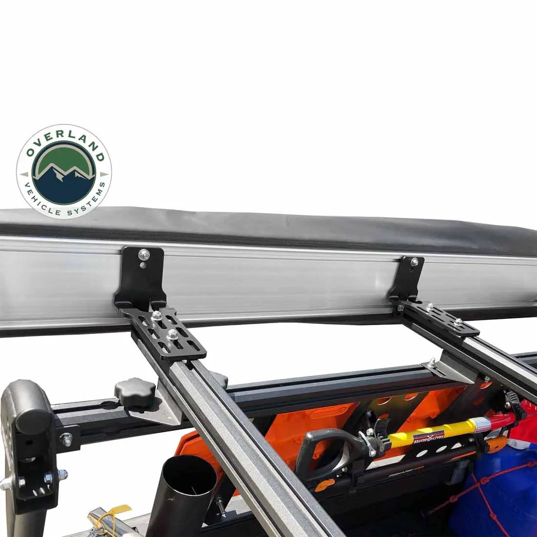 OVS HD Nomadic 270 - Awning, Passenger Side, Grey Body, Green Trim & Black Travel Cover by OVS