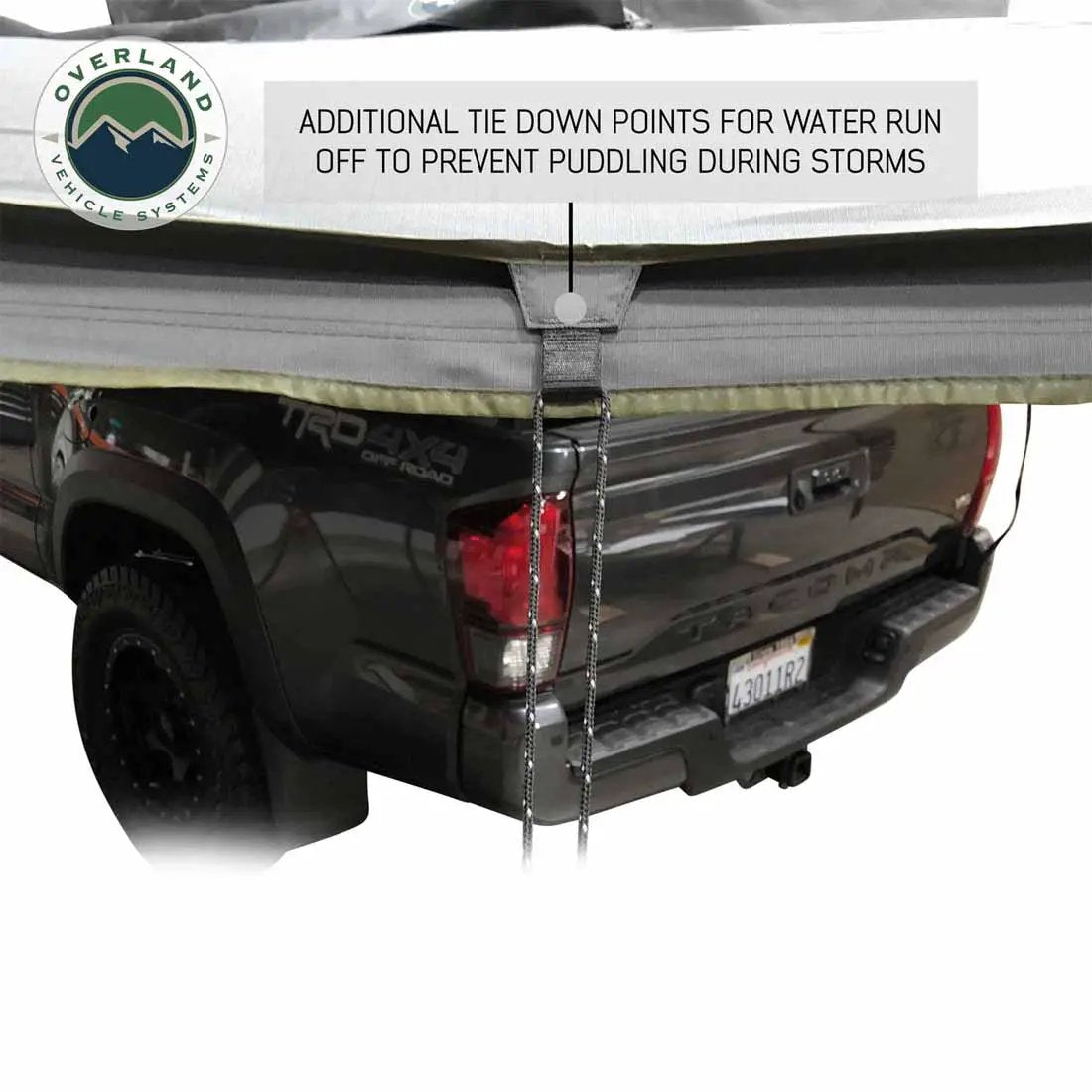 OVS HD Nomadic 270 - Awning, Passenger Side, Grey Body, Green Trim & Black Travel Cover by OVS