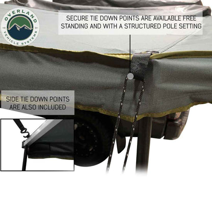 OVS HD Nomadic 270 - Awning, Passenger Side, Grey Body, Green Trim & Black Travel Cover by OVS