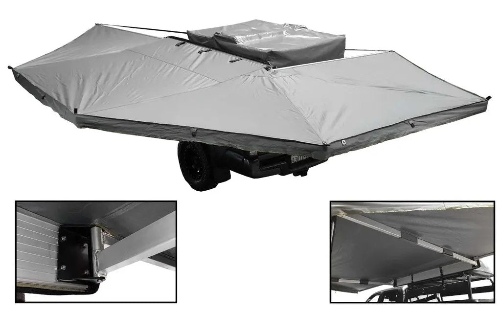 OVS HD Nomadic 270 - Awning, Wall 1, 2 & 3, Driver Side, Grey Body, Green Trim & Black Travel Cover by OVS