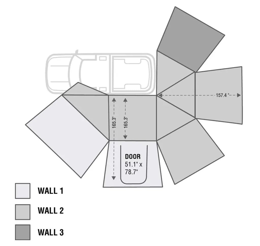OVS HD Nomadic 270 - Awning, Wall 1, 2 & 3, Driver Side, Grey Body, Green Trim & Black Travel Cover by OVS
