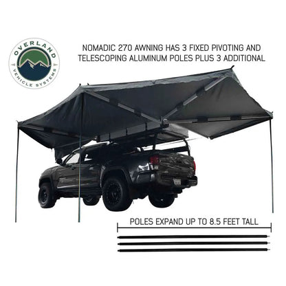OVS HD Nomadic 270 - Awning, Wall 1, 2 & 3, Driver Side, Grey Body, Green Trim & Black Travel Cover by OVS