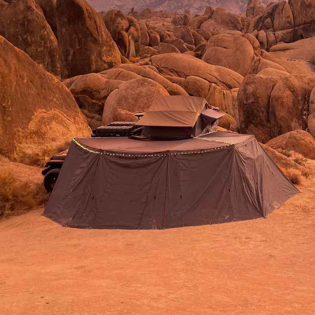 OVS HD Nomadic 270 - Awning Wall Kit 1,2 & 3, Driver Side, Grey Body, Green Trim W/Storage Bag by OVS