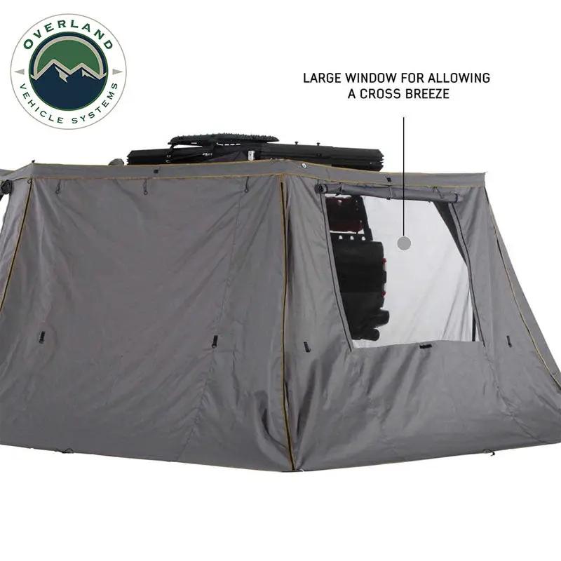 OVS HD Nomadic 270 - Awning Wall Kit 1,2 & 3, Driver Side, Grey Body, Green Trim W/Storage Bag by OVS