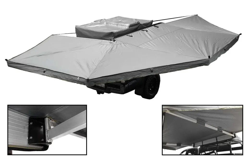 OVS HD Nomadic 270 - Awning, Wall 1, 2 & 3, Passenger Side, Grey Body, Green Trim & Black Travel Cover by OVS