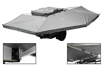 OVS HD Nomadic 270 - Awning, Wall 1, 2 & 3, Passenger Side, Grey Body, Green Trim & Black Travel Cover by OVS