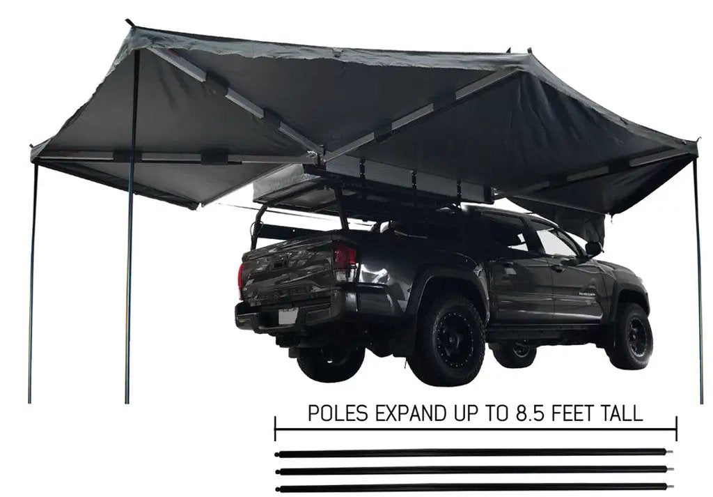 OVS HD Nomadic 270 - Awning, Wall 1, 2 & 3, Passenger Side, Grey Body, Green Trim & Black Travel Cover by OVS