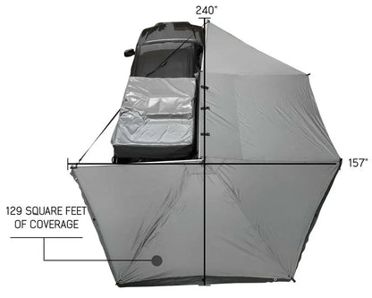 OVS HD Nomadic 270 - Awning, Wall 1, 2 & 3, Passenger Side, Grey Body, Green Trim & Black Travel Cover by OVS