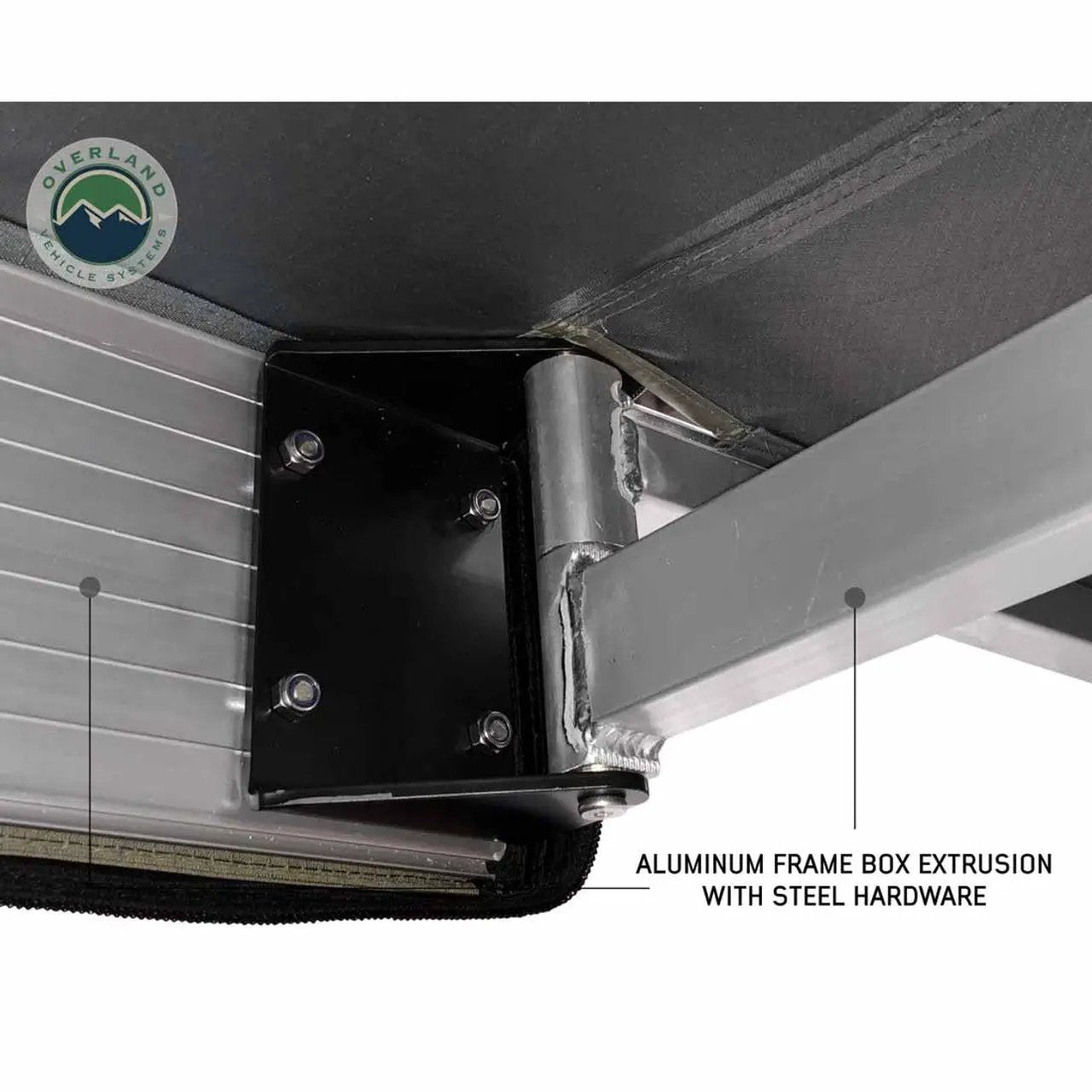 OVS HD Nomadic 270 LT - Awning, Passenger Side, Grey Body, Green Trim W/Black Travel Bag by OVS