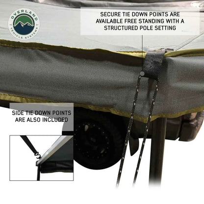 OVS HD Nomadic 270 LT - Awning, Passenger Side, Grey Body, Green Trim W/Black Travel Bag by OVS
