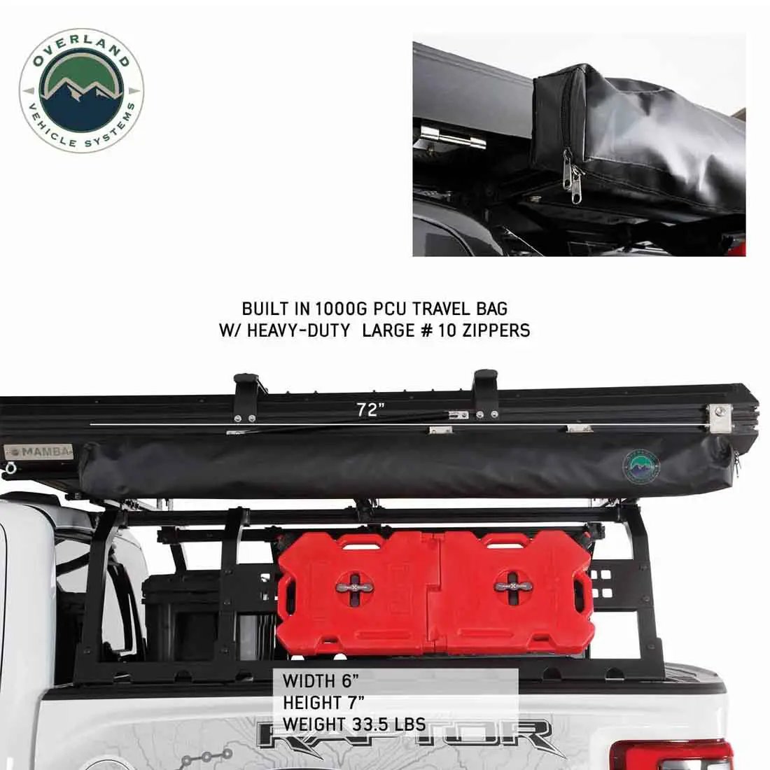 OVS HD Nomadic 180 LTE - Awning, Grey Body, Green Trim & Black Travel Cover by OVS