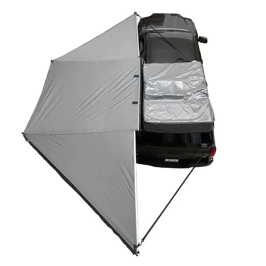 OVS HD Nomadic 180 - Awning, Wall Kit, Universal, Grey Body, Green Trim W/Black Travel Cover by OVS