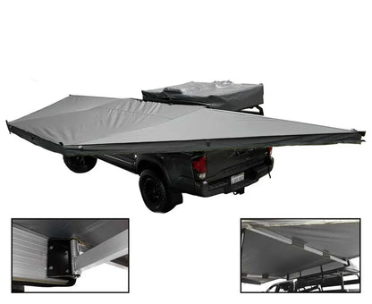 OVS HD Nomadic 180 - Awning, Wall Kit, Universal, Grey Body, Green Trim W/Black Travel Cover by OVS