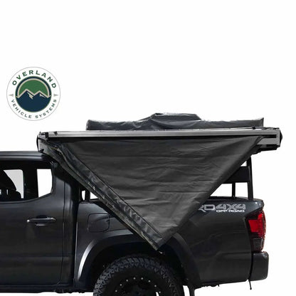 OVS HD Nomadic 180 - Awning, Wall Kit, Universal, Grey Body, Green Trim W/Black Travel Cover by OVS