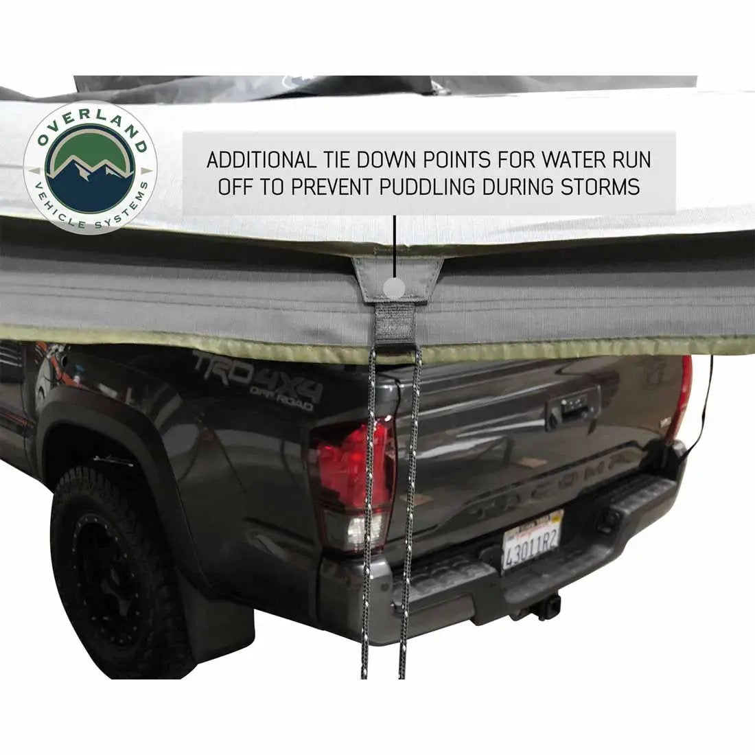 OVS HD Nomadic 180 - Awning, Wall Kit, Universal, Grey Body, Green Trim W/Black Travel Cover by OVS