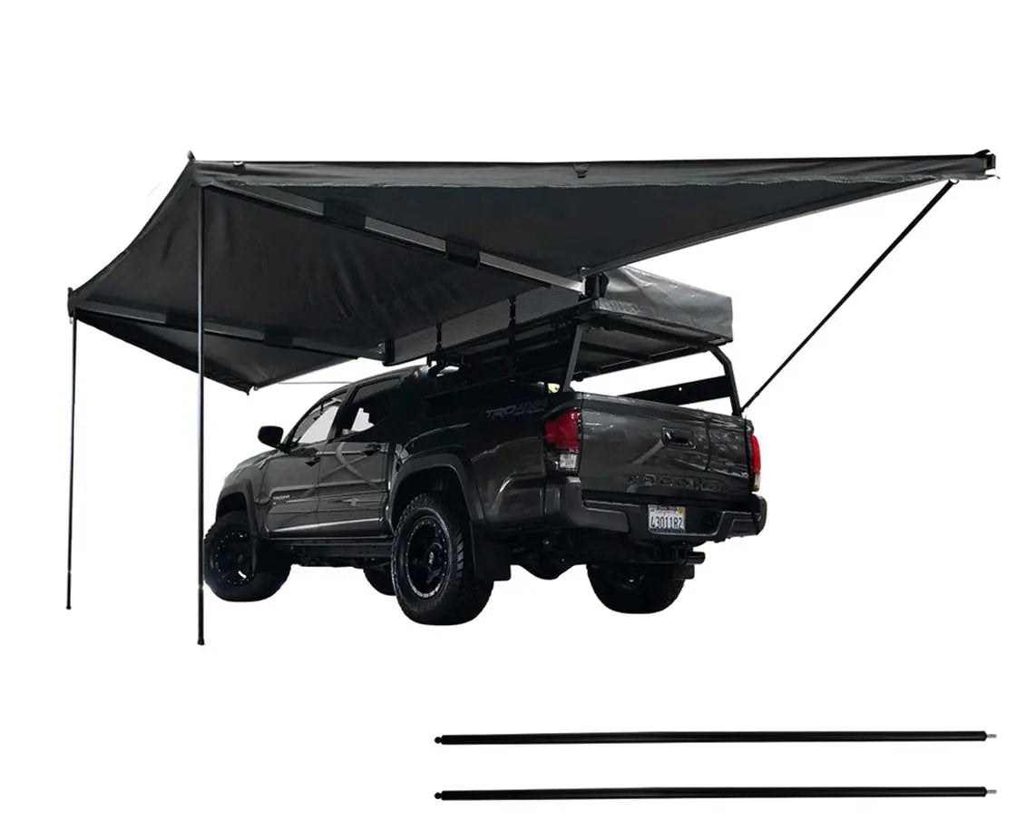 OVS HD Nomadic 180 - Awning, Wall Kit, Universal, Grey Body, Green Trim W/Black Travel Cover by OVS