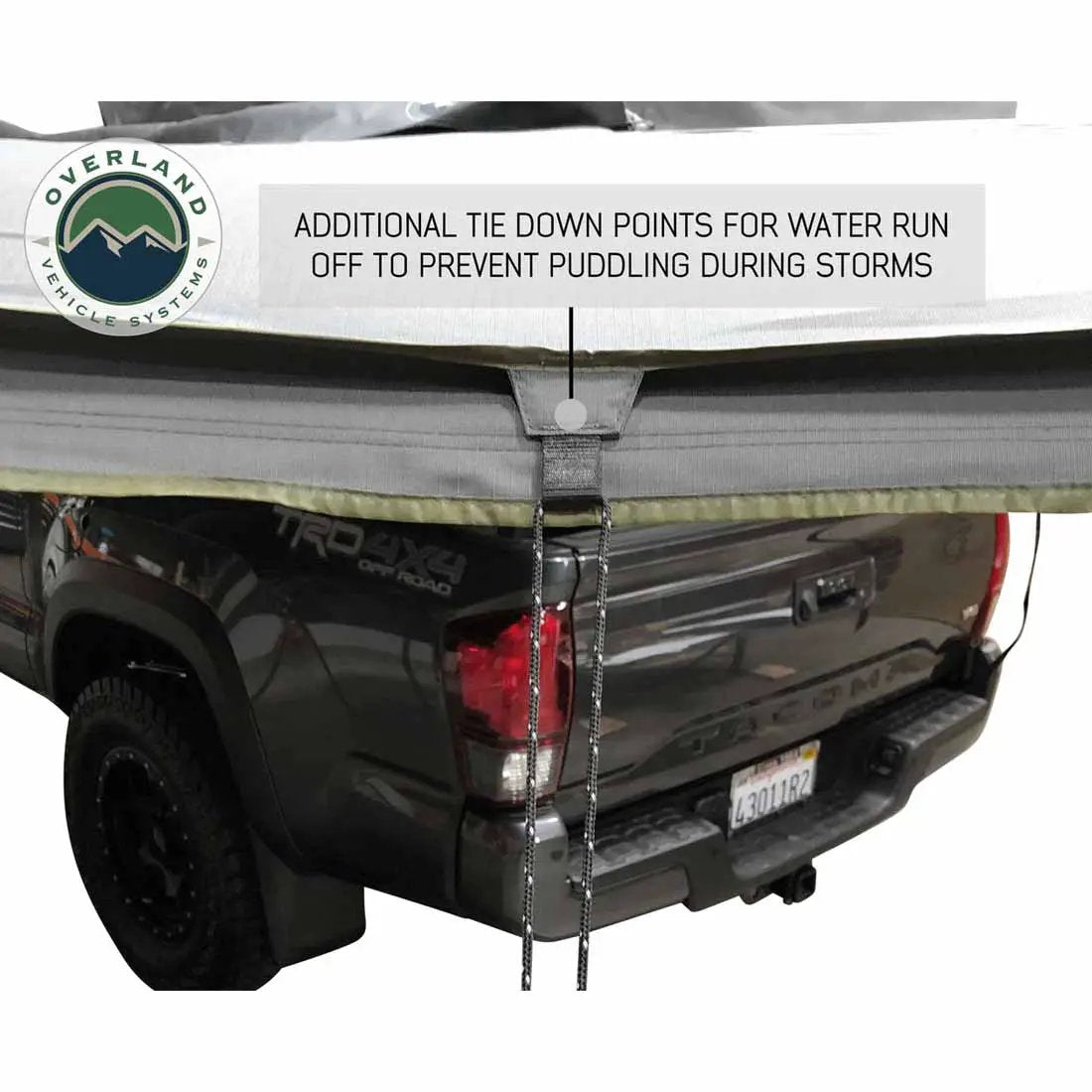 OVS HD Nomadic 180 - Awning, Wall Kit, Universal, Grey Body, Green Trim W/Black Travel Cover by OVS