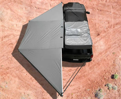 OVS HD Nomadic 180 - Awning, Wall Kit, Universal, Grey Body, Green Trim W/Black Travel Cover by OVS