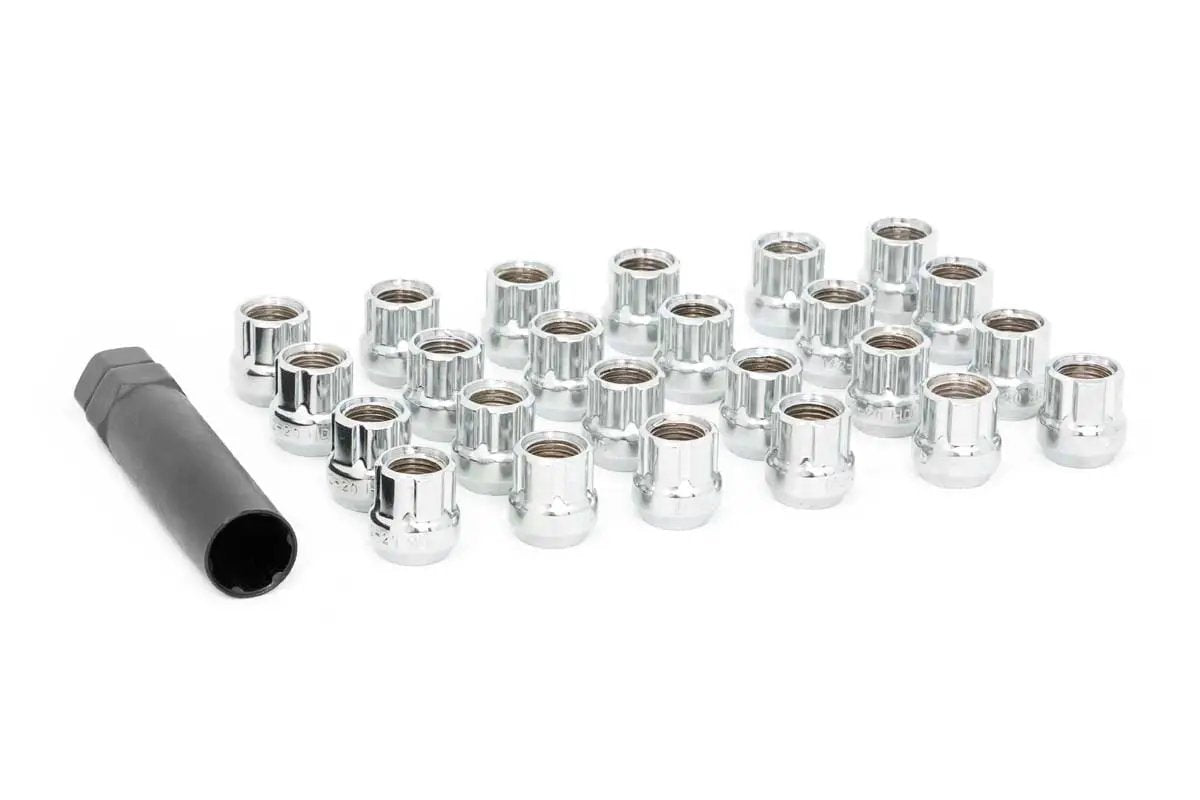 Rough Country Lug Nut Set | 1/2x20 | 24 Qty | Chrome | Open End by Rough Country