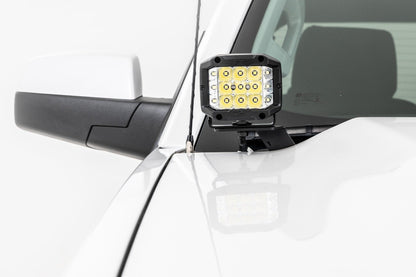 Rough Country LED Ditch Light Kit | 2in Black Pair | Spot | Chevy/GMC 1500 (14-18 & Classic)