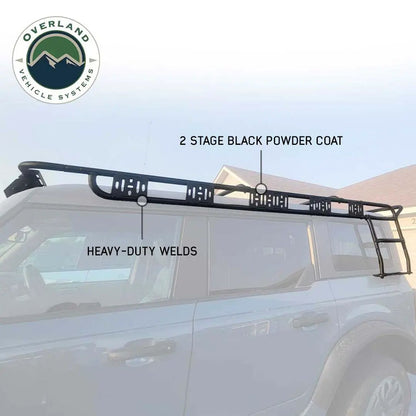 King 4WD Ford Bronco Overland Rack System With Integrated Step and Light Bar Mount by King 4WD