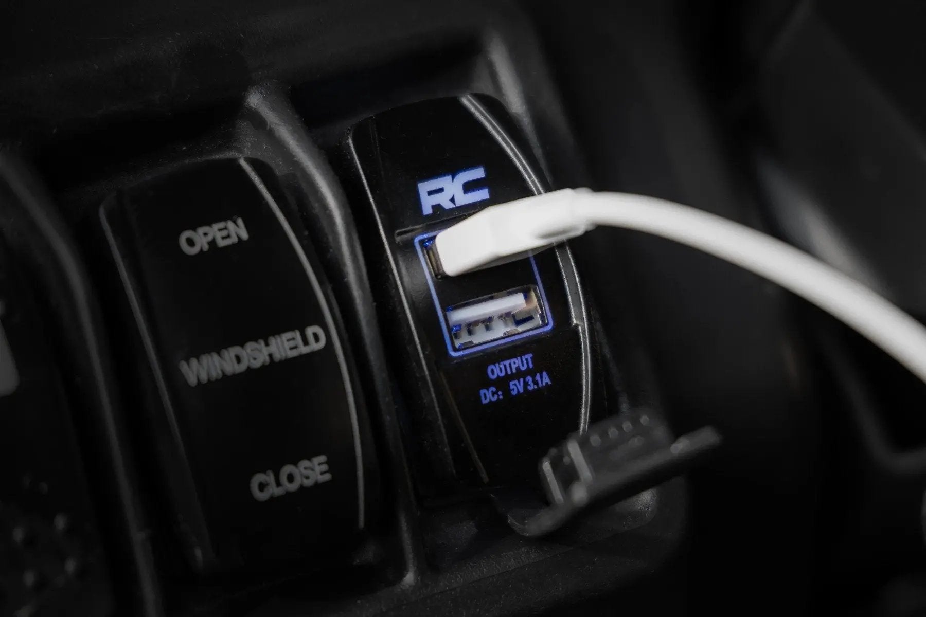 Rough Country USB Switch Insert | 2x1 with Logo | Blue Back Light by Rough Country