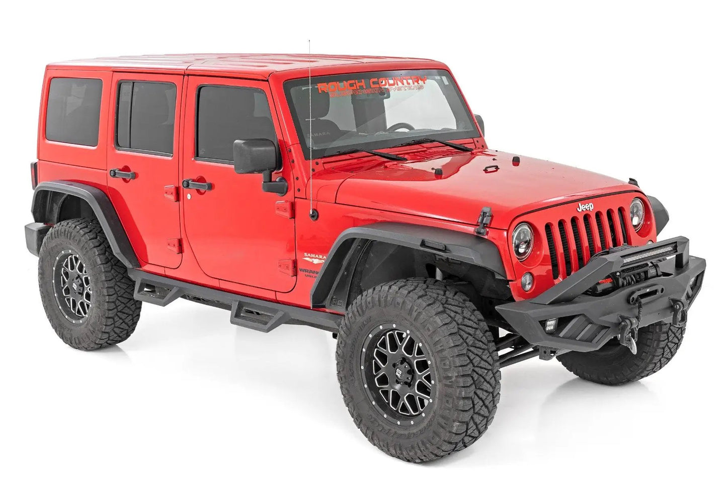Rough Country High Clearance LED Flat Fender Flare Kit | UV Treated | Jeep Wrangler JK (07-18) by Rough Country