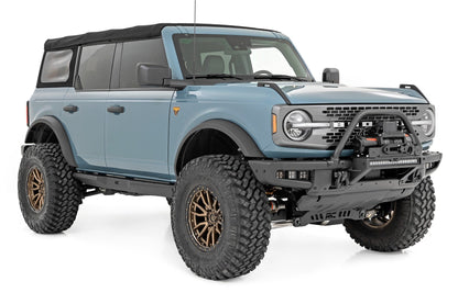 Soporte de Cabrestante Alto | Todos los Modelos | Barra de Luz LED Negra de Una Fila de 20 Pulgadas | DRL | Ford Bronco (21-25)