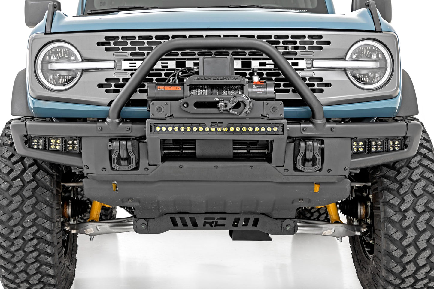 Крепление лебедки High Winch Mount | Все модели | 20-дюймовая светодиодная балка с одним рядом | Ford Bronco (21-25)
