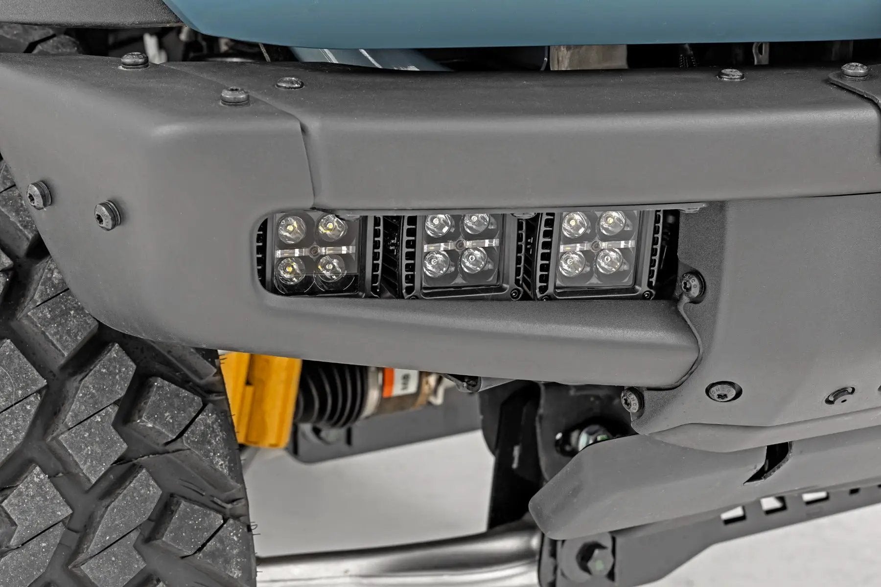 Rough Country LED Light Kit | Fog Mount | Triple 2" Black Pair | White DRL | Ford Bronco (21-25) by Rough Country