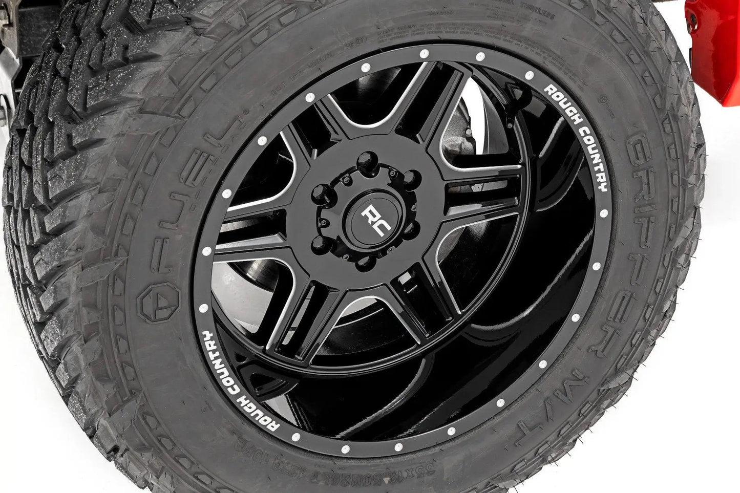 Rough Country 92 Series Wheel | Machined One-Piece | Gloss Black | 22x12 | 6x5.5 | -44mm by Rough Country