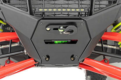 Rough Country LED Light | Winch Mount | Front | 10" Black Slimline | Polaris RZR Pro R