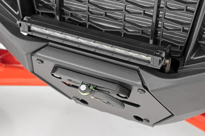 Rough Country LED Light | Winch Mount | Front | 10" Black Slimline | Polaris RZR Pro R