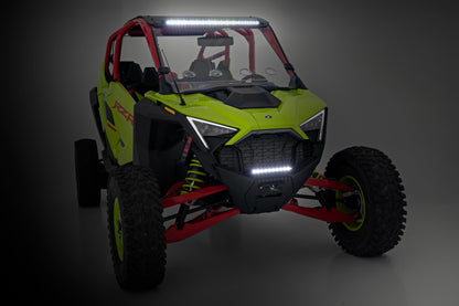 Rough Country LED Light | Winch Mount | Front | 10" Black Slimline | Polaris RZR Pro R
