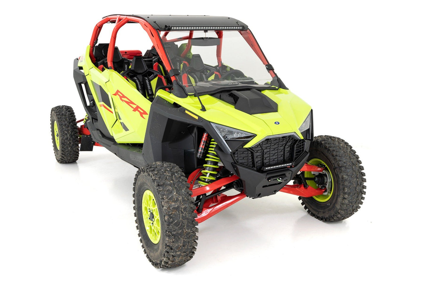 Rough Country LED Light | Winch Mount | Front | 10" Black Slimline | Polaris RZR Pro R