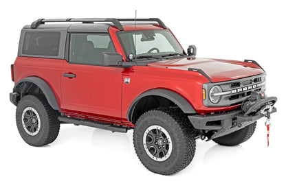 Rough Country Oval Nerf Steps | 2-Door | Black | Ford Bronco (2 Door) 4WD (2021-2025) by Rough Country