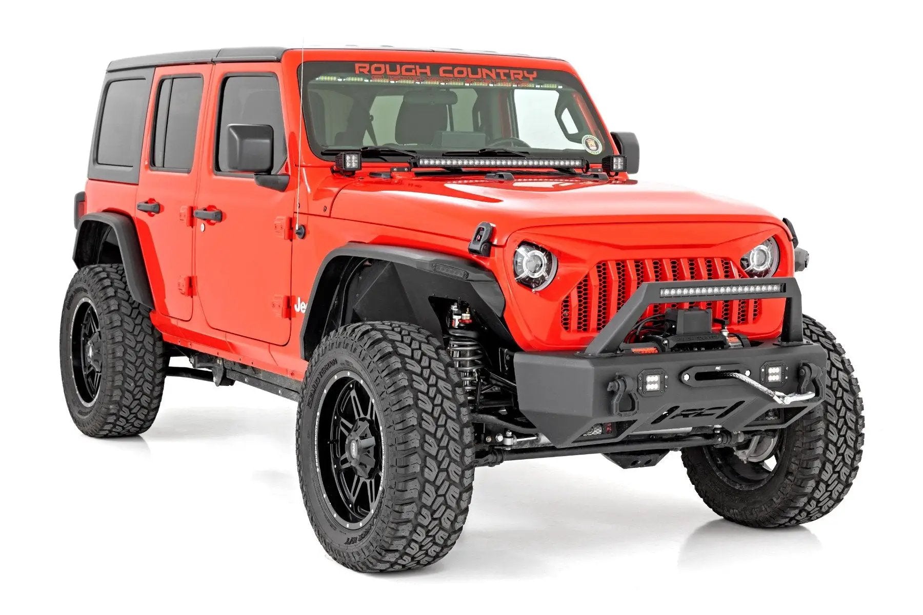 Rough Country High Clearance LED Flat Fender Flare Kit | UV Treated | Jeep Wrangler JL (18-24) by Rough Country