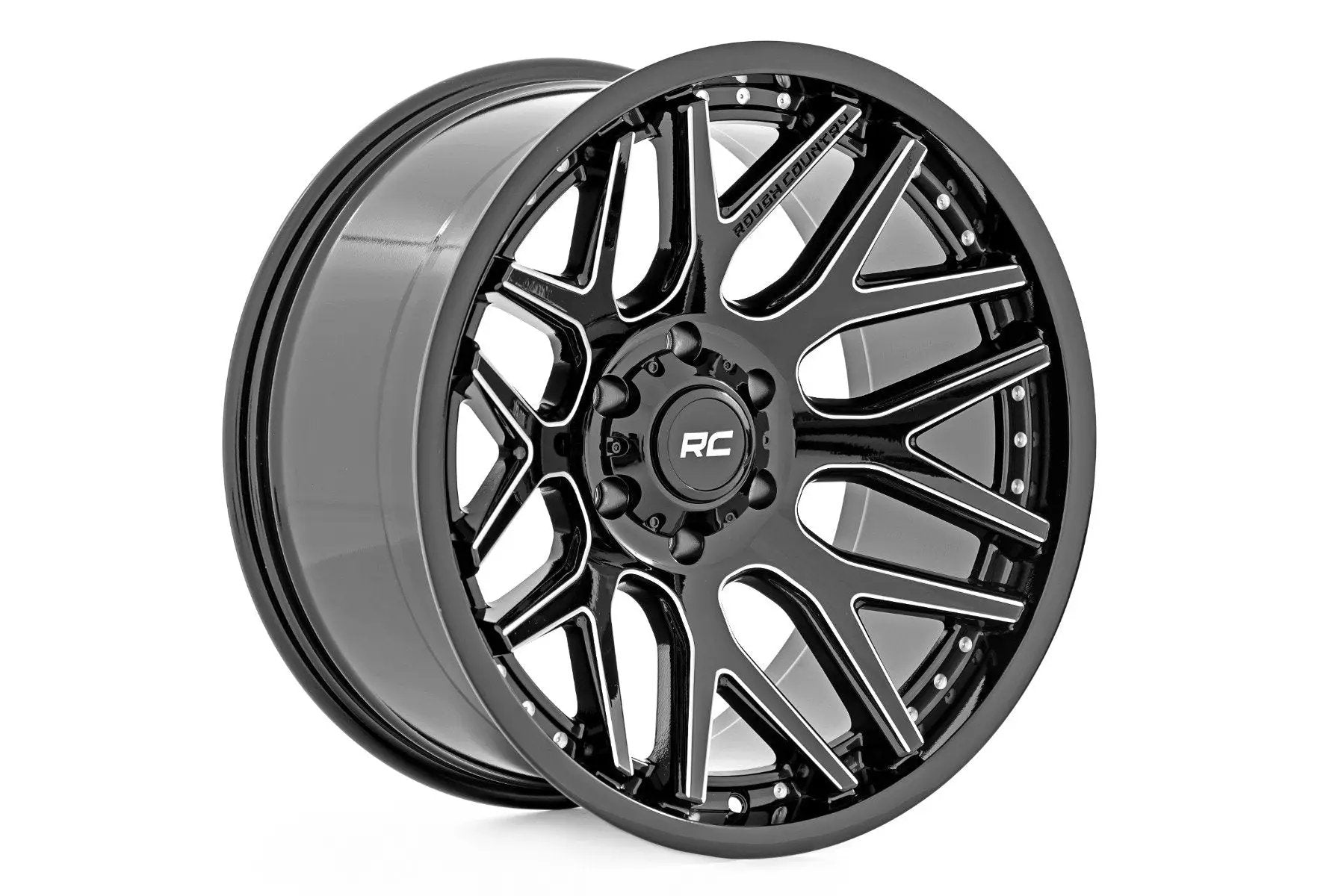 Rough Country 95 Series Wheel | Machined One-Piece | Gloss Black | 20x10 | 6x5.5 | -25mm by Rough Country